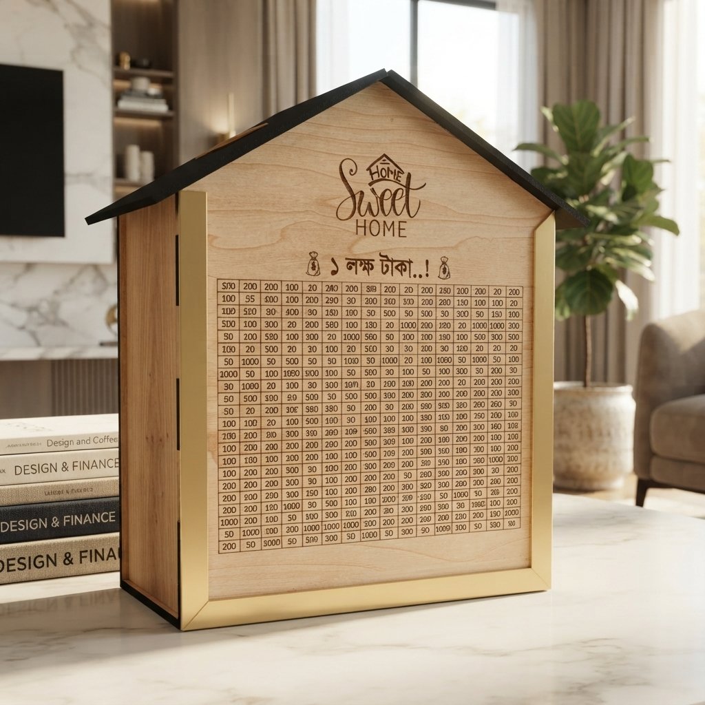 Sweet Home Wooden Saving Box (1 Lakh Target)