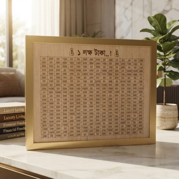 Framed Wooden Money Saving Box (1.5 Lakh Target)