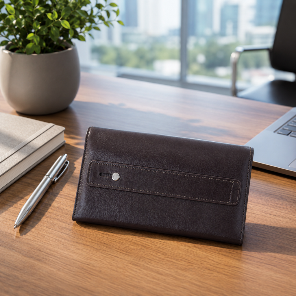 Premium Leather Chocolate Long Wallet