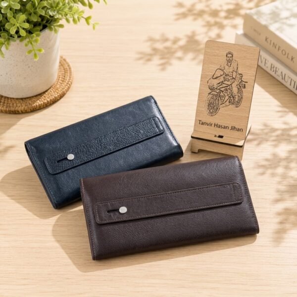 Premium Leather Long Wallet - Multi Slot