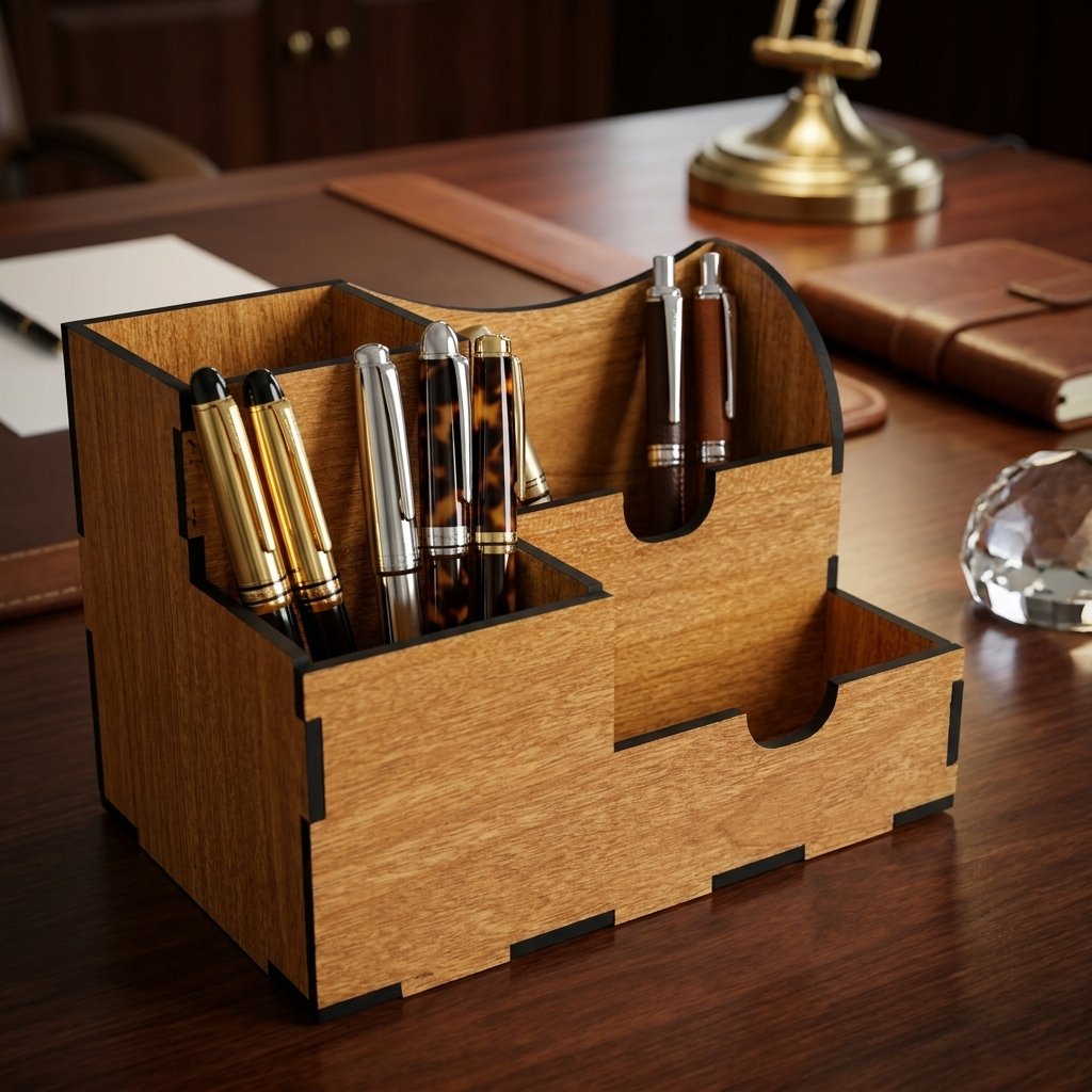 Multi-Tier Wooden Desk Organizer